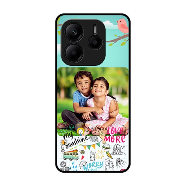 Redmi Note 14 5G Custom Glass Phone CaseDoodle Love Design