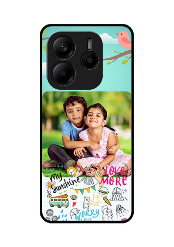 Redmi Note 14 5G Custom Glass Phone CaseDoodle Love Design