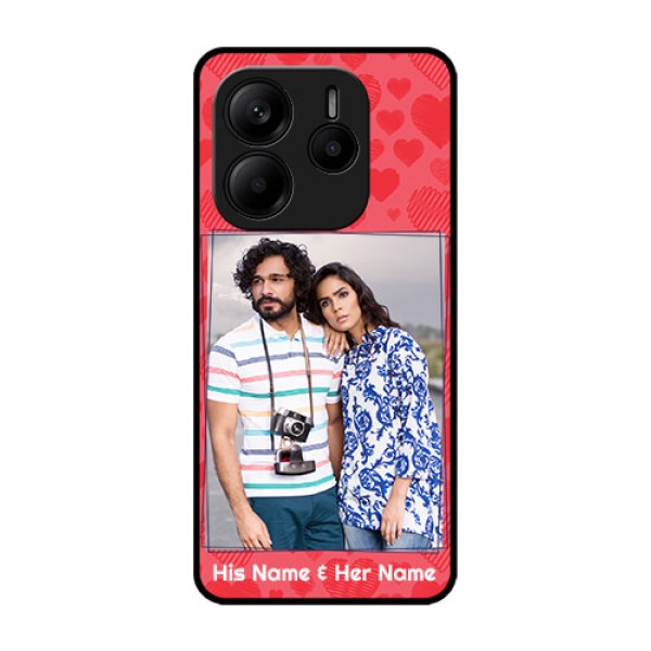 Redmi Note 14 5G Custom Glass Phone CaseWith Red Heart Symbols Design Redmi Note 14 5G Custom Glass Phone CaseWith Red Heart Symbols Design