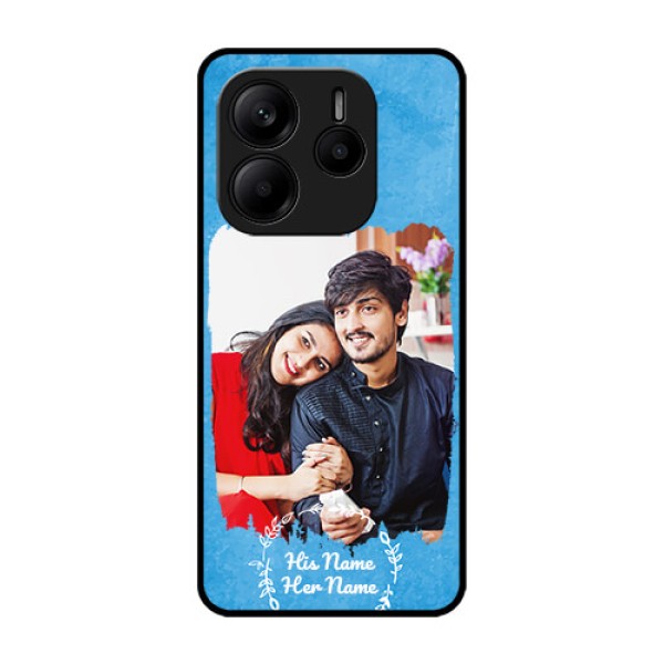 RedmiNote 14 5G Custom Glass Phone Case - Blue Color Vintage Design RedmiNote 14 5G Custom Glass Phone Case - Blue Color Vintage Design