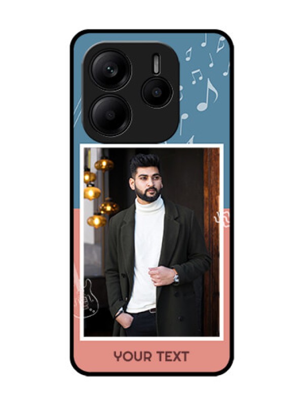 Custom Redmi Note 14 5G Custom Glass Phone CaseWith Color Musical Note Design