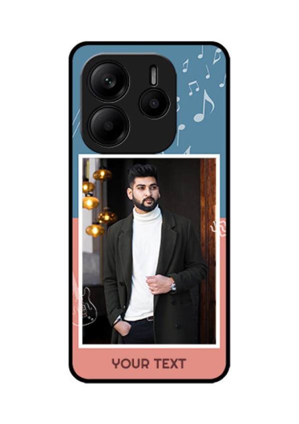 Redmi Note 14 5G Custom Glass Phone CaseWith Color Musical Note Design