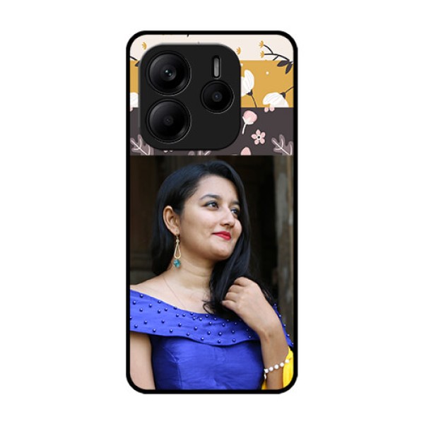 Redmi Note 14 5G Custom Glass Phone CaseStylish Floral Design
