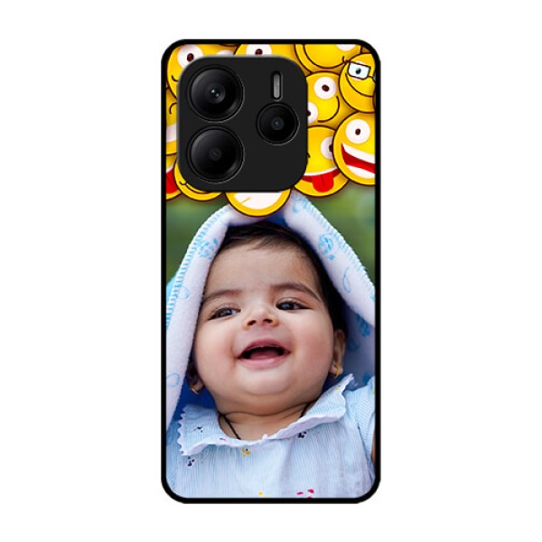 Redmi Note 14 5G Custom Glass Phone CaseWith Smiley Emoji Design Redmi Note 14 5G Custom Glass Phone CaseWith Smiley Emoji Design
