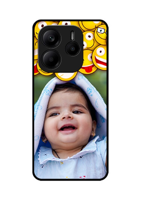 Redmi Note 14 5G Custom Glass Phone CaseWith Smiley Emoji Design