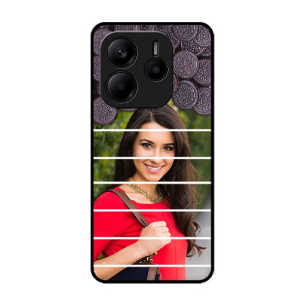 Redmi Note 14 5G Custom Glass Phone CaseWith Oreo Biscuit Design Redmi Note 14 5G Custom Glass Phone CaseWith Oreo Biscuit Design