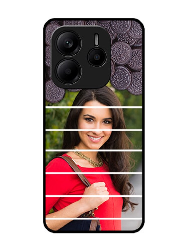 Custom Redmi Note 14 5G Custom Glass Phone CaseWith Oreo Biscuit Design