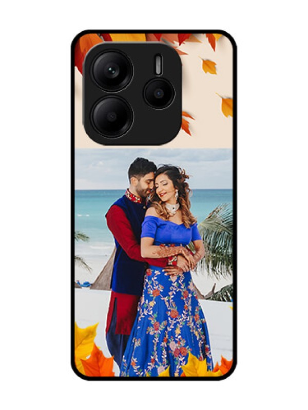 Custom Redmi Note 14 5G Custom Glass Phone CaseAutumn Maple Leaves Design