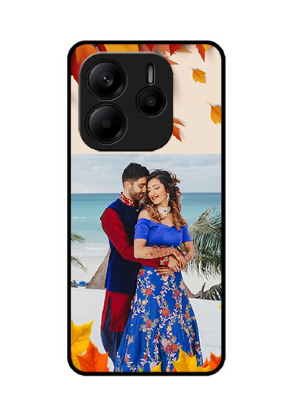 Redmi Note 14 5G Custom Glass Phone CaseAutumn Maple Leaves Design