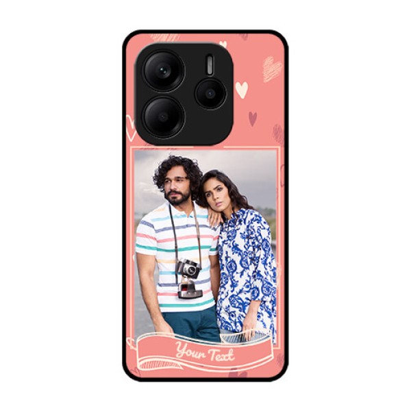 Redmi Note 14 5G Custom Glass Phone CaseLove Doodle Art Design