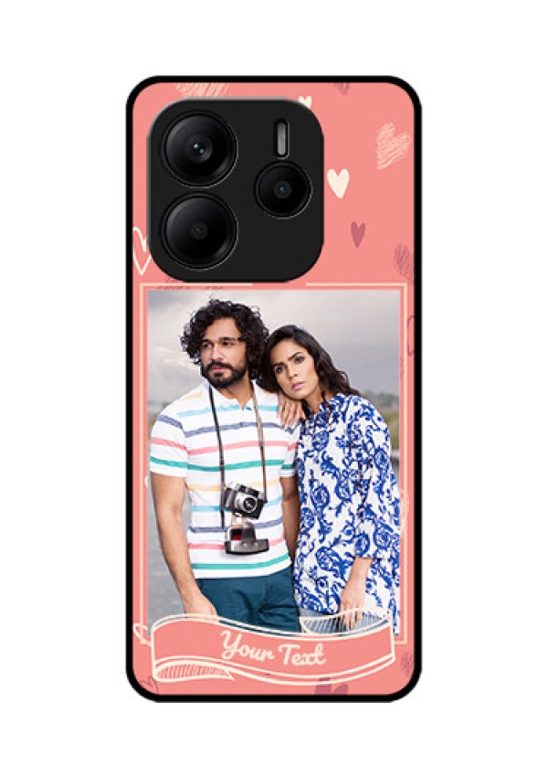 Redmi Note 14 5G Custom Glass Phone CaseLove Doodle Art Design