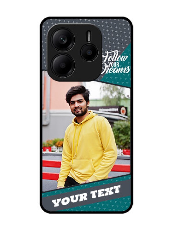 Custom Redmi Note 14 5G Custom Glass Phone CaseBackground Pattern Design With Quote