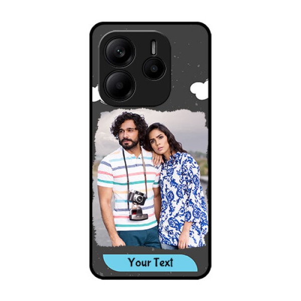 Redmi Note 14 5G Custom Glass Phone CaseSplashes With Love Doodles Design Redmi Note 14 5G Custom Glass Phone CaseSplashes With Love Doodles Design