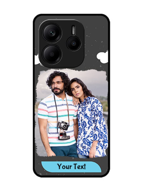 Custom Redmi Note 14 5G Custom Glass Phone CaseSplashes With Love Doodles Design