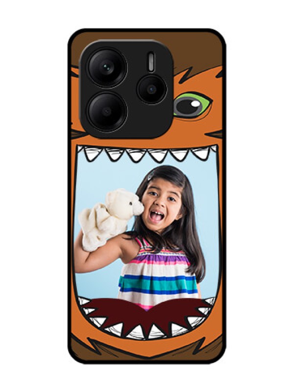 Custom Redmi Note 14 5G Custom Glass Phone CaseOwl Monster Back Case Design