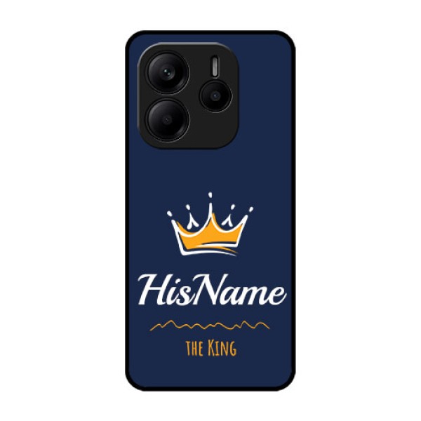 Redmi Note 14 5G Custom Glass Phone CaseKing With Name Design