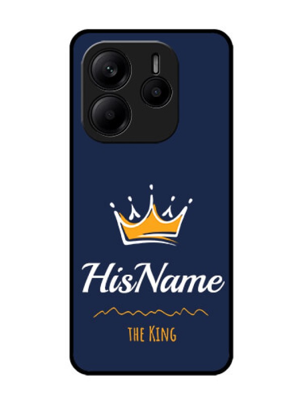 Custom Redmi Note 14 5G Custom Glass Phone CaseKing With Name Design