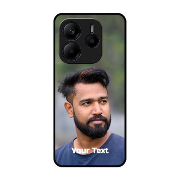 Redmi Note 14 5G Custom Glass Phone CasePhoto With Text Design