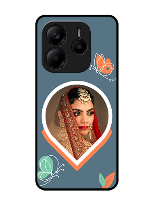 Custom Redmi Note 14 5G Custom Glass Phone CaseDroplet Butterflies Design