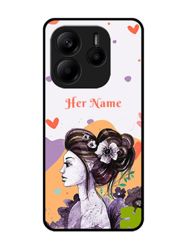 Custom Redmi Note 14 5G Custom Glass Phone CaseWoman And Nature Design