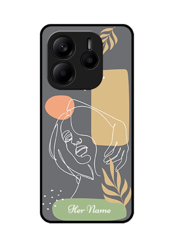 Redmi Note 14 5G Custom Glass Phone CaseGazing Woman Line Art Design