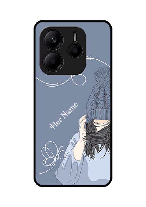 Redmi Note 14 5G Custom Glass Phone CaseGirl In Winter Outfit Design