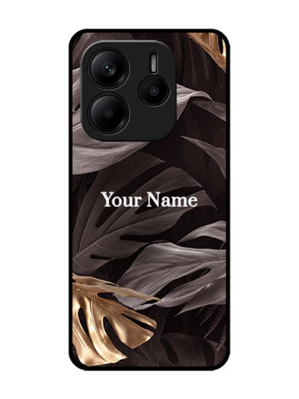 Custom Redmi Note 14 5G Custom Glass Phone CaseWild Leaves Digital Paint Design