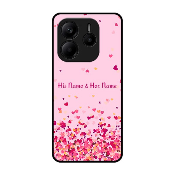 Redmi Note 14 5G Custom Glass Phone CaseFloating Hearts Design Redmi Note 14 5G Custom Glass Phone CaseFloating Hearts Design