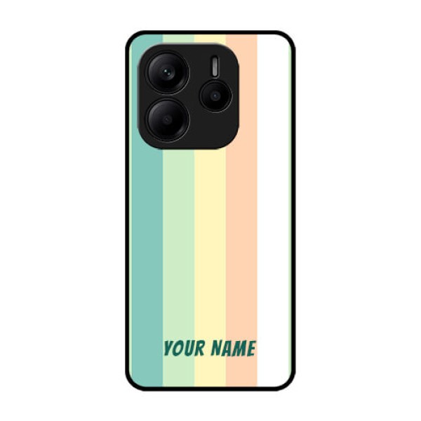 Redmi Note 14 5G Custom Glass Phone CaseMulti - Colour Stripes Design Redmi Note 14 5G Custom Glass Phone CaseMulti - Colour Stripes Design