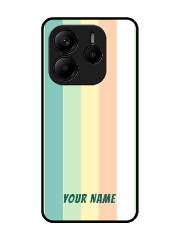 Custom Redmi Note 14 5G Custom Glass Phone CaseMulti - Colour Stripes Design