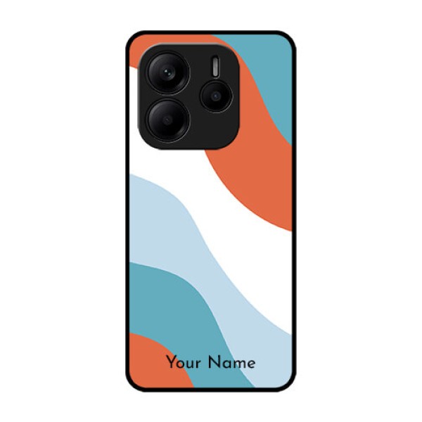 Redmi Note 14 5G Custom Glass Phone CaseColoured Waves Design
