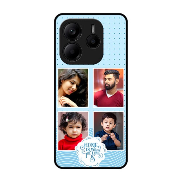 Redmi Note 14 5G Custom Glass Phone CaseCute Love Quote With 4 Pic Upload Design Redmi Note 14 5G Custom Glass Phone CaseCute Love Quote With 4 Pic Upload Design