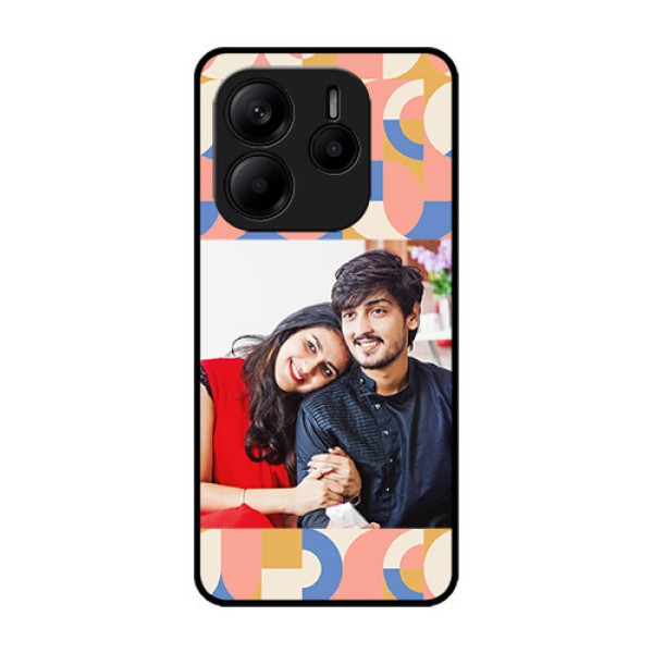Redmi Note 14 5G Custom Glass Phone CaseSemi - Circle Maze Pattern Design Redmi Note 14 5G Custom Glass Phone CaseSemi - Circle Maze Pattern Design