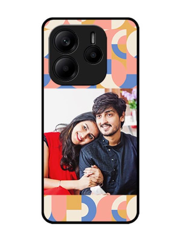 Custom Redmi Note 14 5G Custom Glass Phone CaseSemi - Circle Maze Pattern Design