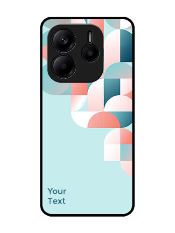 Custom Redmi Note 14 5G Custom Glass Phone CaseStylish Semi - Circle Pattern Design