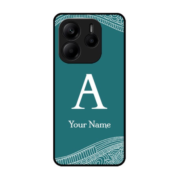 Redmi Note 14 5G Custom Glass Phone CaseLine Art Pattern With Custom Name Design Redmi Note 14 5G Custom Glass Phone CaseLine Art Pattern With Custom Name Design