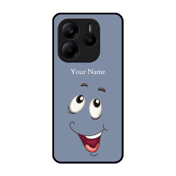 Redmi Note 14 5G Custom Glass Phone CaseLaughing Cartoon Face Design