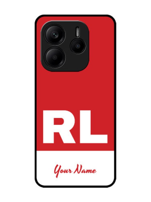 Custom Redmi Note 14 5G Custom Glass Phone CaseDual Tone Custom Text Design