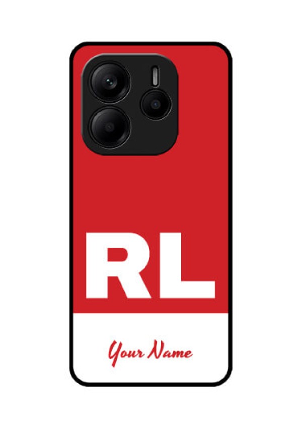 Redmi Note 14 5G Custom Glass Phone CaseDual Tone Custom Text Design