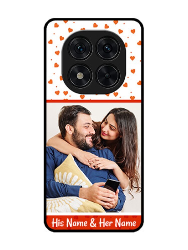 Custom Redmi Note 14 Pro 5G Custom Glass Phone CaseOrange Love Symbol Design