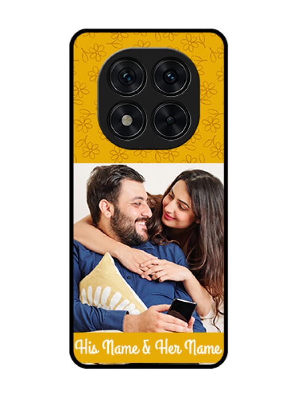 Custom Redmi Note 14 Pro 5G Custom Glass Phone CaseYellow Floral Design