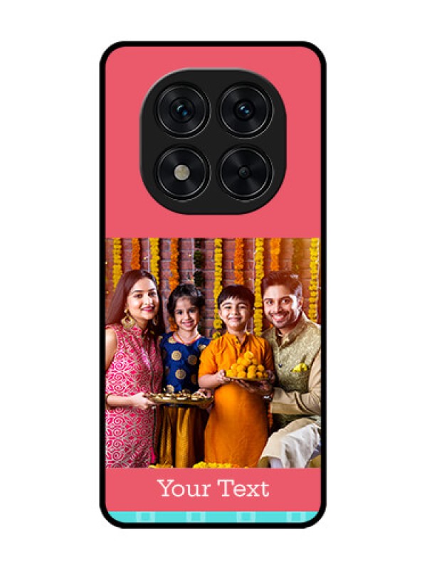 Custom Redmi Note 14 Pro 5G Custom Glass Phone CasePeach and Blue Color Design