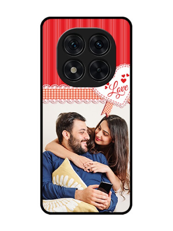 Custom Redmi Note 14 Pro 5G Custom Glass Phone CaseRed Love Pattern Design