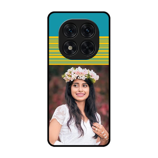 Redmi Note 14 Pro 5G Custom Glass Phone CaseYellow and Blue Design