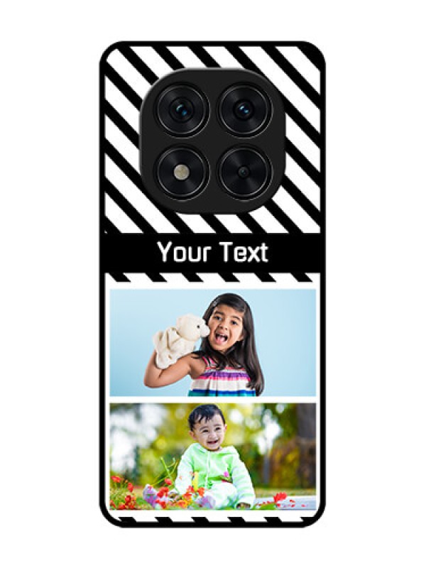 Custom Redmi Note 14 Pro 5G Custom Glass Phone CaseBlack And White Stripes Design