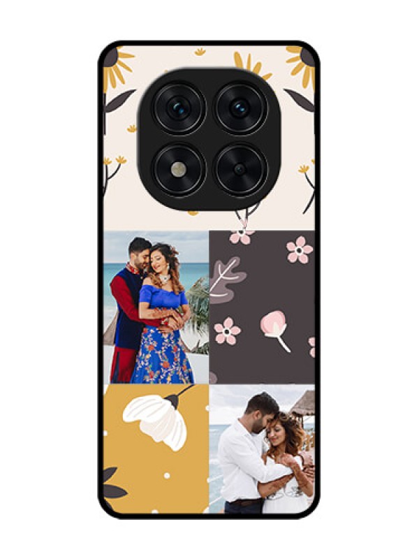 Custom Redmi Note 14 Pro 5G Custom Glass Phone Case3 Images With Floral Design