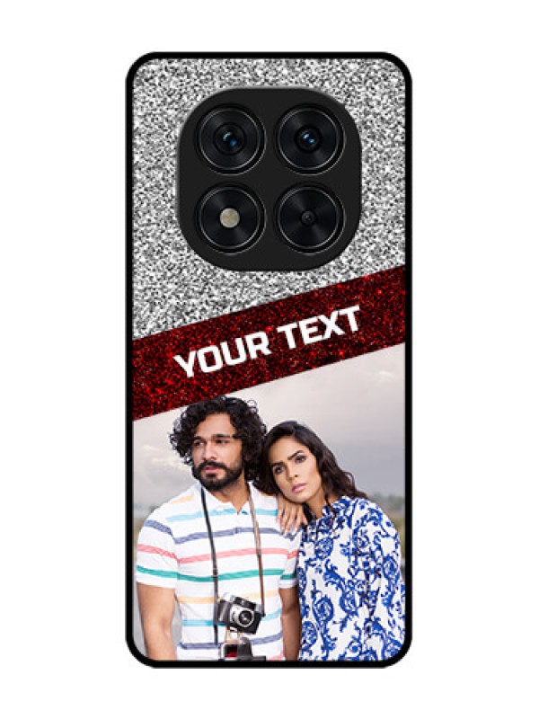 Custom Redmi Note 14 Pro 5G Custom Glass Phone CaseImage Holder With Glitter Strip Design