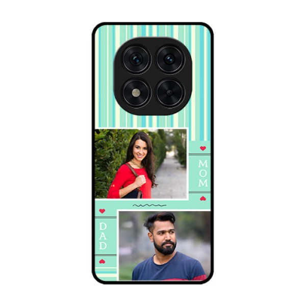 Redmi Note 14 Pro 5G Custom Glass Phone CaseMom and Dad Pic Design