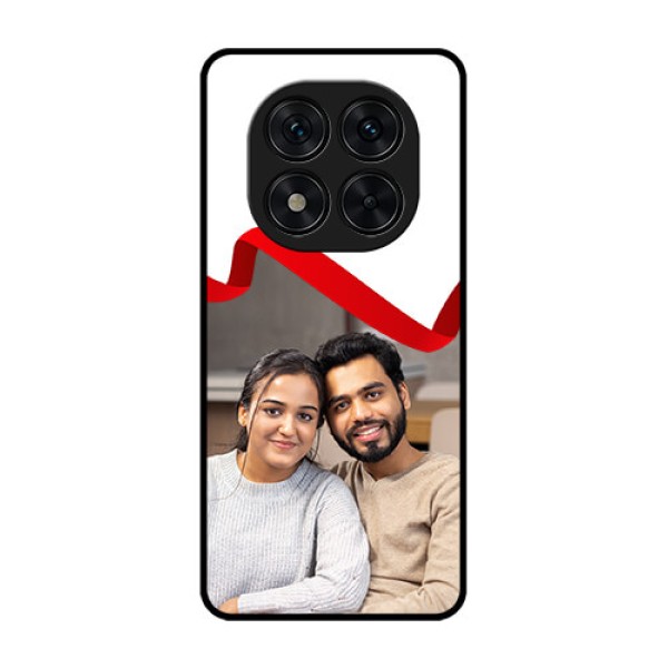 Redmi Note 14 Pro 5G Custom Glass Phone CaseRed Ribbon Frame Design
