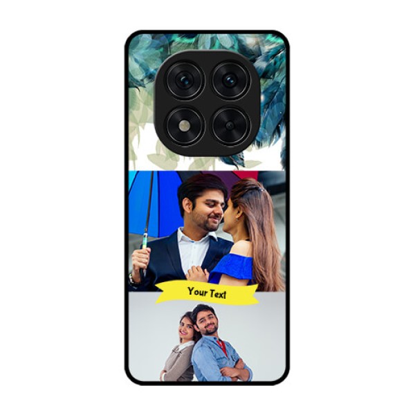 Redmi Note 14 Pro 5G Custom Glass Phone CaseImage With Boho Peacock Feather Design